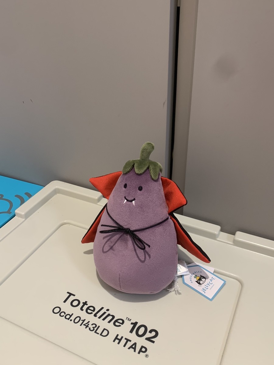 Jellycat Vivacious Eggplant Vampire Halloween Plush Collectible