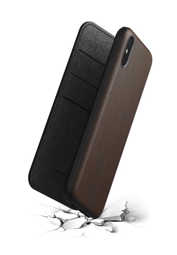 NOMAD Leather Case FOLIO WALLET for Apple iPhone XS MAX BROWN
