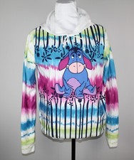DISNEY Eeyore Girl's Colorful Long Sleeve Fleece Hoodie/Top SZ LG Pockets EUC