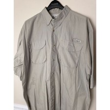 Columbia Sportswear PFG Vented Fishing Shirt Quick Dry Outdoor Button Down Gray