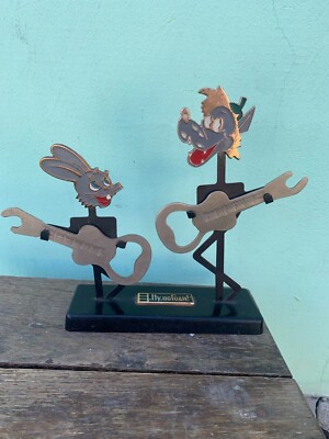 Bottle opener, USSR, hare and wolf'' nu pogodi''.Vintage.