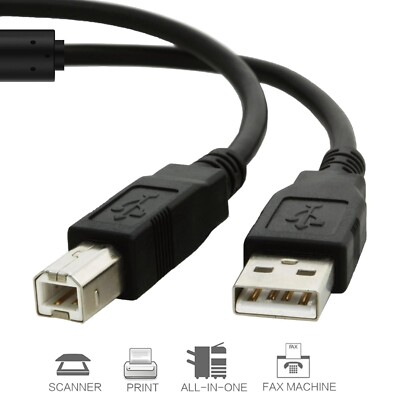 For Canon Pixma USB 2.0 Printer Cable Cord A-B 2m/3m/5m (with Ferrite Cores) lot