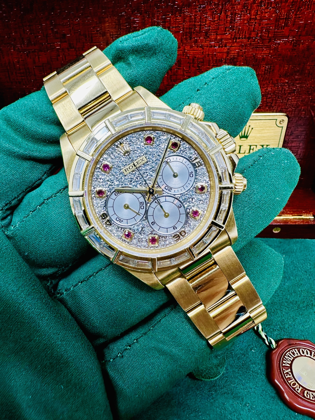 Rolex Daytona 16568 Zenith Movement Ruby Diamond Baguette Bezel Very Rare image 6