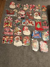 26-Amazing Vintage Christmas Double Sided Cut Cardboard Cutouts Decor   