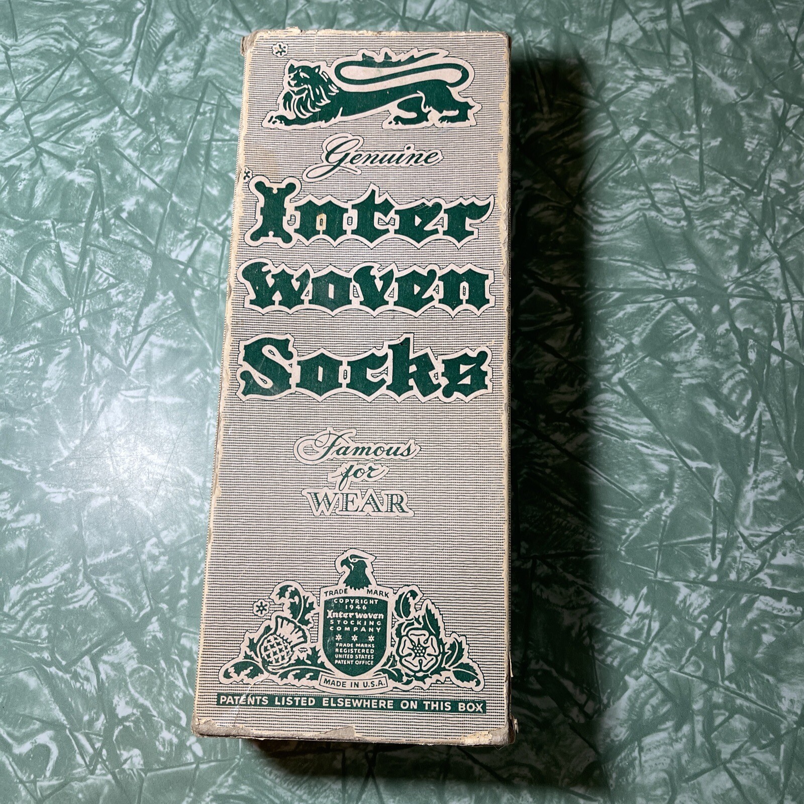 SAOLA Copyright 1946 Scatola calzini da collezione azienda stocking intrecciata SOLO SCATOLA