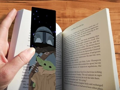 THE GEEK MONKEY Star Wars The Mandalorian Bookmark Gift Handmade Minimalist Original Geeky Art