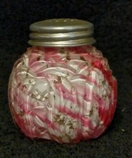 Northwood #341 Royal Ivy Red/Amber Spatter Glass Salt Shaker 1888-96c