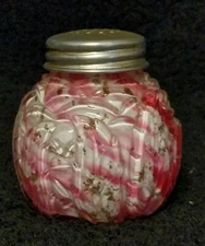 Northwood #341 Royal Ivy Red/Amber Spatter Glass Salt Shaker 1888-96c