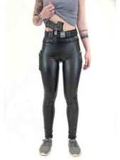 Women High Waist Leather Side Pocket Street PU Trousers Bodycon Pencil Pants