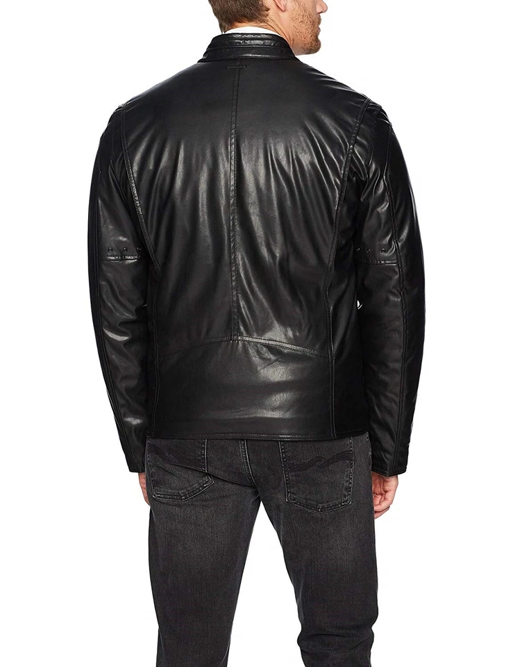 Marc New York by Andrew Marc Men's Kingsbury Faux Lamb black Moto Jacket sz XL - Image 2 of 2