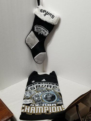 SAN ANTONIO SPURS NBA CHAMPIONS LARGE T-SHIRT 2007 FINALS & CHRISTMAS STOCKING - Picture 9 of 12