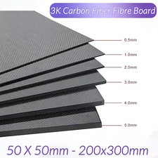 0.2mm 0.5mm 1mm 1.5mm 2mm 3mm 4mm 5mm Carbon Fiber Fibre Board Sheet 50mm-300mm