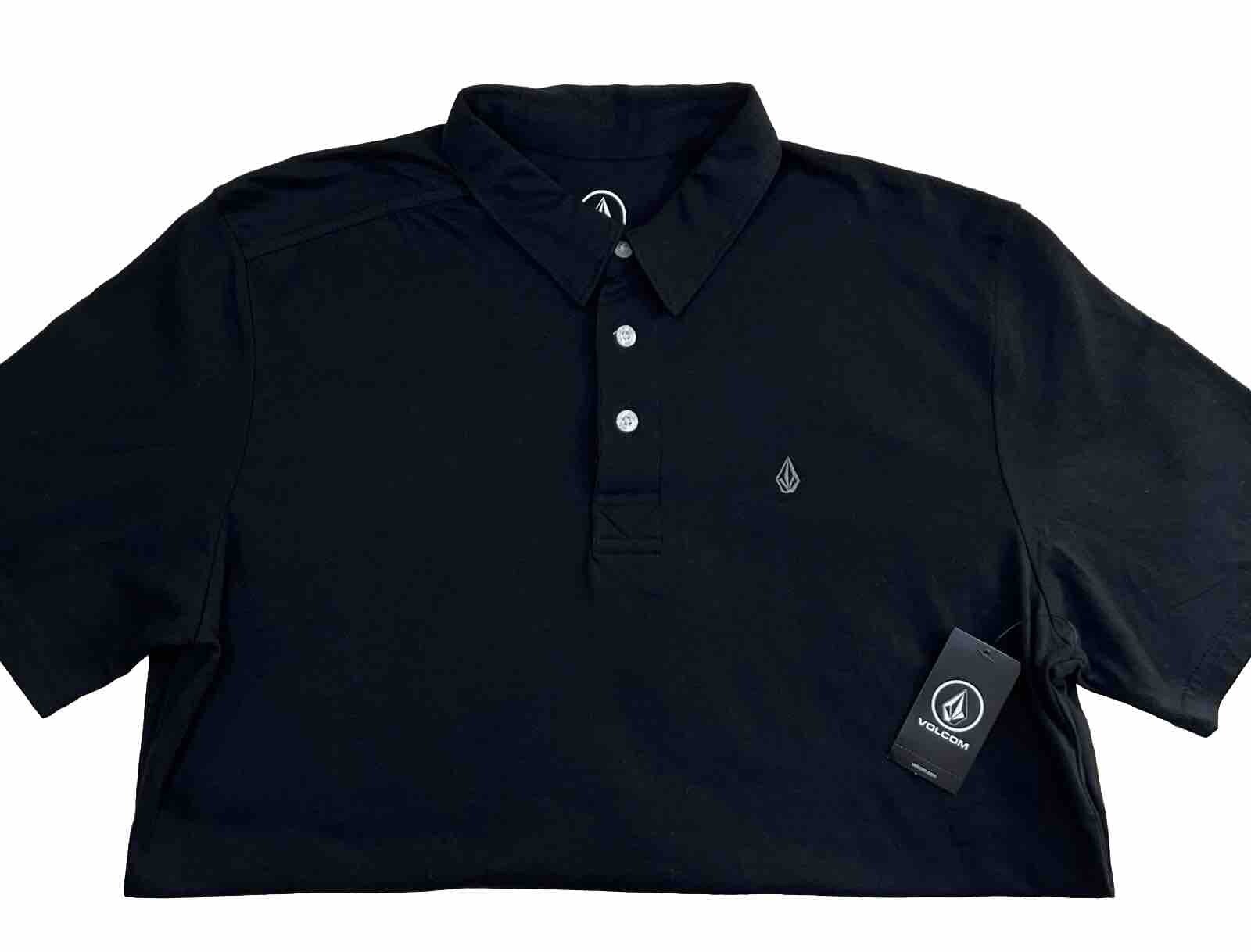 Volcom Men's Banger Polo Shirt•Size SMALL•Black•NEW with Tags