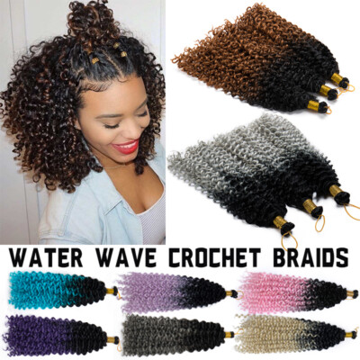 Real As Human Curly Twist Water Wave Braiding Crochet Extensions Hair Thick US