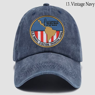 Embroidered Hat Naval Station Panama Canal, Veteran Cap, Trucker Hat, Gift Idea