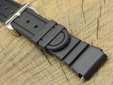 Speidel 22mm Vintage Watch Band Rubber w Silver Tone Buckle NOS Unused Long