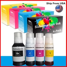 (4-Pack,BCMY) Sublimation Ink Refill Bottles for ET-2830 2850 Printer