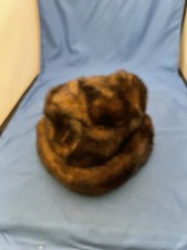 Vintage faux fur hat womans One Size 