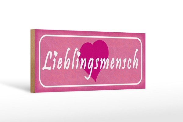Holzschild Spruch 27X10 Cm Lieblingsmensch Herz Geschenk Deko Schild Wooden Sign-image