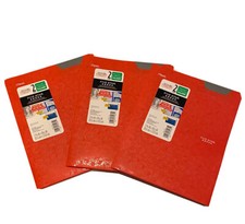 Mead Five Star 2-Pocket Folder with Prong Fasteners, Lot of 3, Red