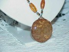 Vintage 20" Murano Glass Amber Filigree Gold Bead Pendant chain Long Necklace — photo 6