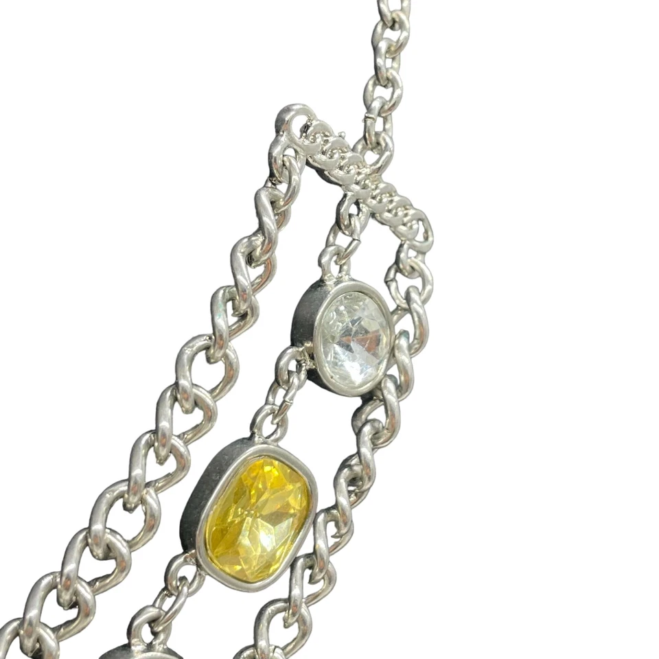 Collar de cadena de cristal facetado de vidrio con piedras de amor Jessica Simpson Foto 4 de 4