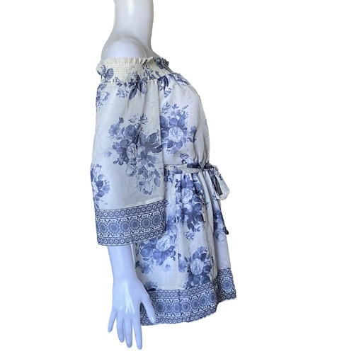 Forever New Short Skort Women’s Size 8 White & Blue Polyester Party Summer - Picture 2 of 5