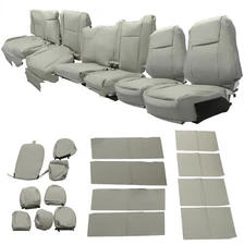 Full Set Seat Covers For Toyota Highlander 14-19 Grey Synthetic Leather