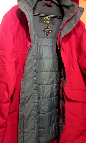 AIGLE GORE-TEX simple 5 pocket parka jacket Size L Red Men - Picture 3 of 10