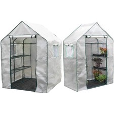 Garden Grow Portable Greenhouse Steel Frame Walk-in 6 12 Shelf PE Grow House NEW