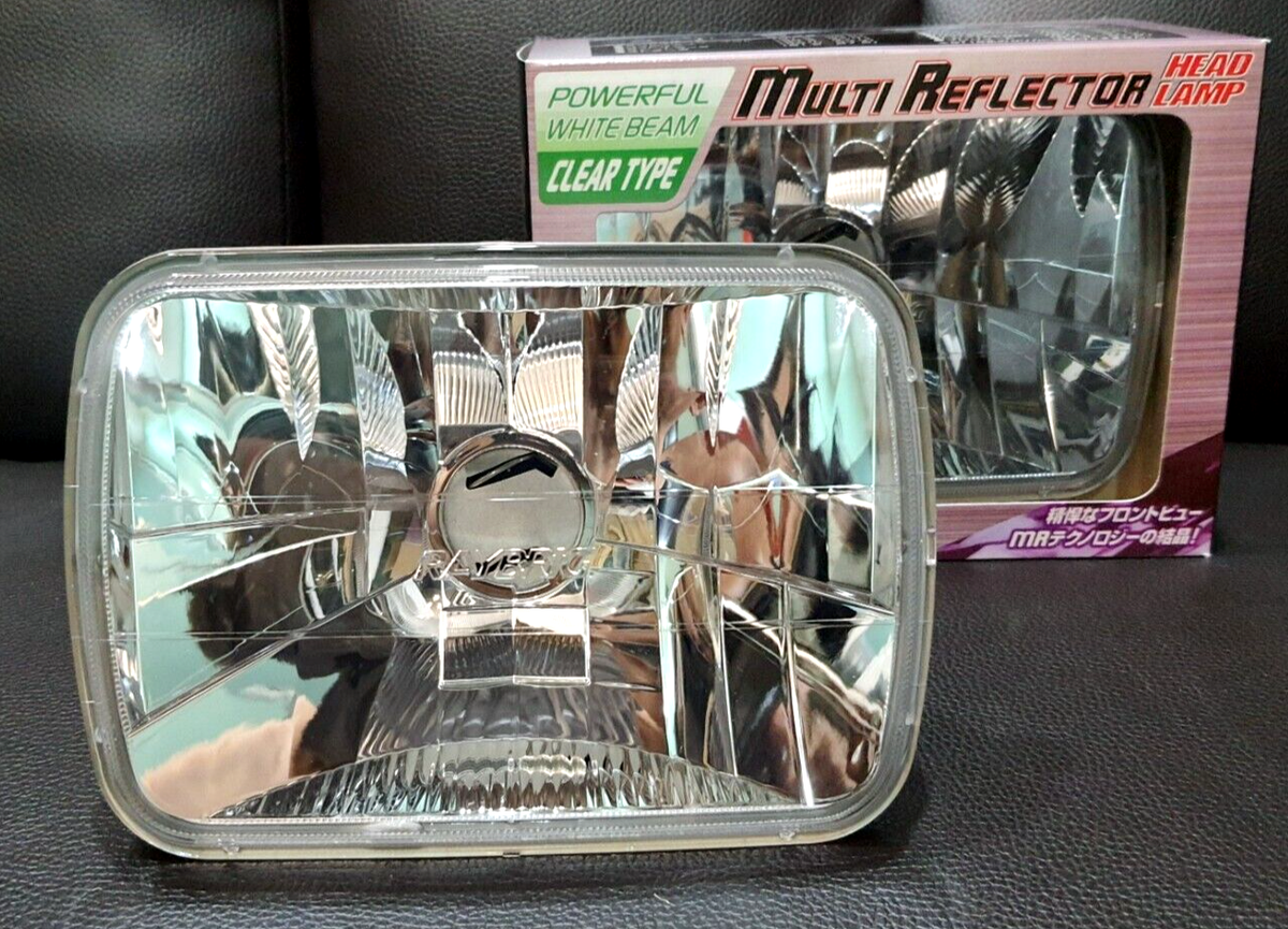 1PAIR H-4 RAYBRIG CLEAR LENS HEAD LAMPS LIGHT RH-LH FOR TOYOTA