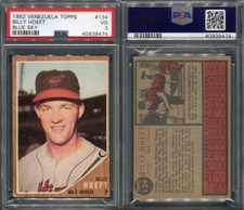 1962 VENEZUELA TOPPS #134 BILLY HOEFT BLUE SKY VARIATION PSA 3 (9474) VENEZUELAN