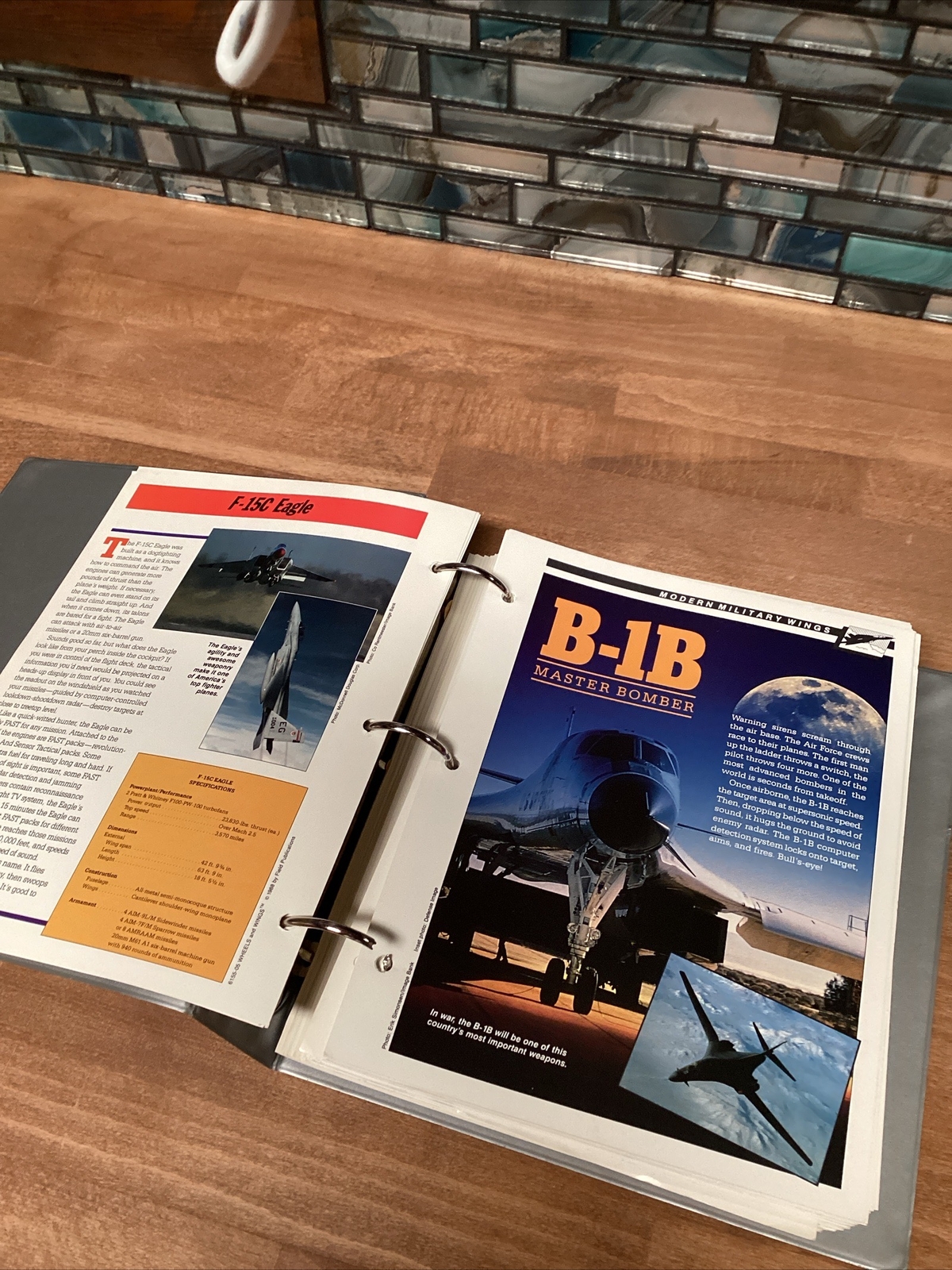 Vintage WHEELS AND WINGS Binder Planes Cars Field Publications 1988