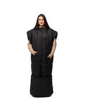Adult Wearable Sleeping Bag with Hoodie, Sleeveless Design Adjustable Drawstr...