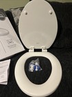 White Enameled Wood Toilet Seat Elongated — photo 3