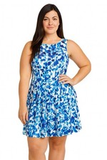 Jessica Howard Floral Flattering Fit  Flair Dress Sz 12 With Pockets - w/Stain