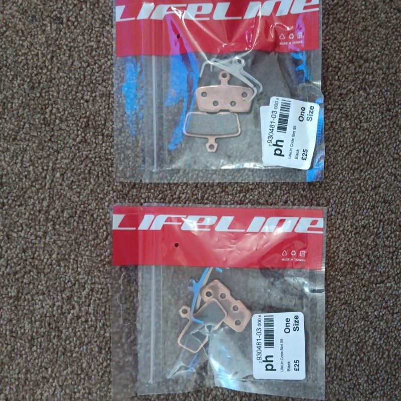 2 Pairs LifeLine Code Disc Brake Pads – Sintered Compound – SRAM Code Compatible