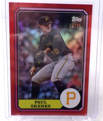 2025 Topps Archives Paul Skenes Boardwalk and Baseball Red /25 #87BB-22