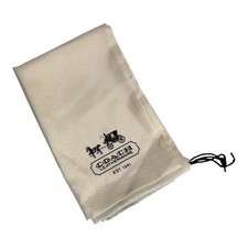 Coach Dust Bag Extra Large XL 19" x 23" Ivory Satin Brown Logo Drawstrings