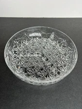 Vintage Clear Pressed Glass Divided Dish 3-Compartments Condiments Relish Dish