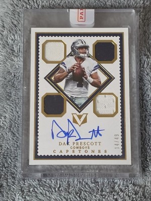 2017 Panini Vertex - Capstones Dak Prescott #CP-DP 14/49 (AU, MEM)