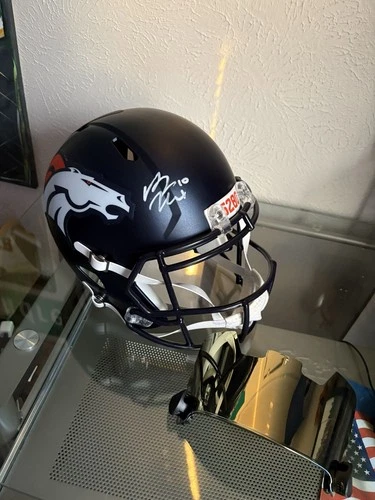 Bo Nix Autographed Broncos Replica Full Size Helmet Beckett COA Signed Broncos