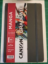 Canson Manga Hardback Sketchbook, A5, 80 Pages, 200gsm 74lb White Smooth Paper