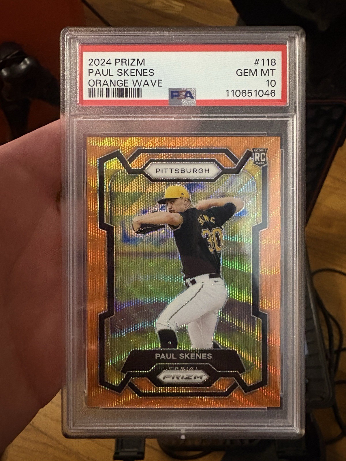 2024 Panini Prizm Paul Skenes #118 Orange Wave Prizm /49 (RC)