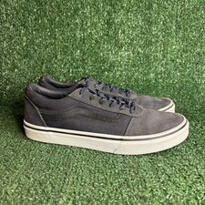 Vans Ward Suede Canvas Low Top Skate Sneaker Charcoal Grey Womens 8.5 Youth 7.0