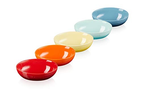 Le Creuset Oval Serving Ball 17cm 5pcs Set Rainbow Bowl Dish Stoneware