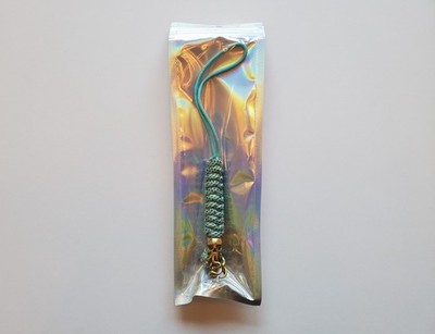 Knife Lanyard 550 Paracord Kraken Skull Brass Bead UV Reactive White Teal  Green | eBay