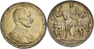 Künker: Preussen Wilhelm II. 2 x 2 Mark 1913 A Befreiungskriege Silber