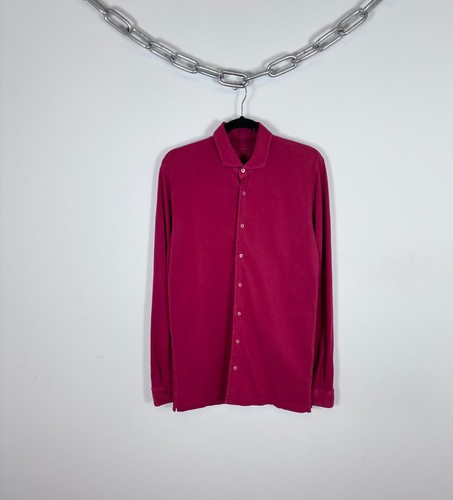 Gran Sasso, Gran Sasso Vintage Men’s Cotton Red Long Sleeve Button Up Shirt 50 / M