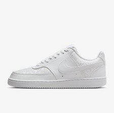 Nike Scarpe Donna Court Vision Low in Tessile ed Ecopelle - 100 (Bianco)